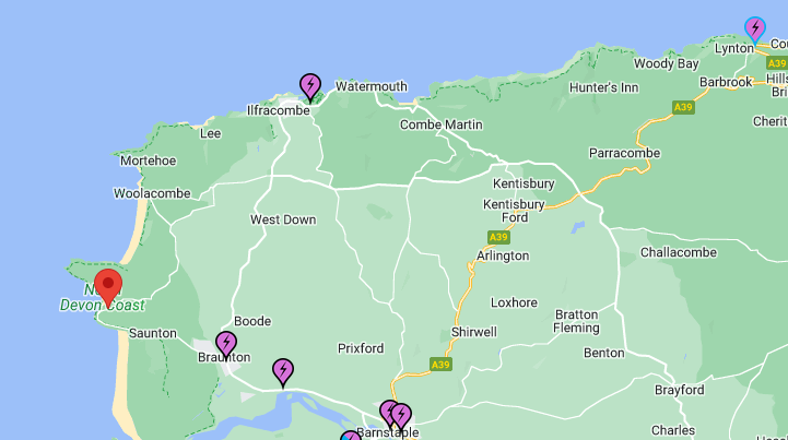 EV charging Croyde Road Devon