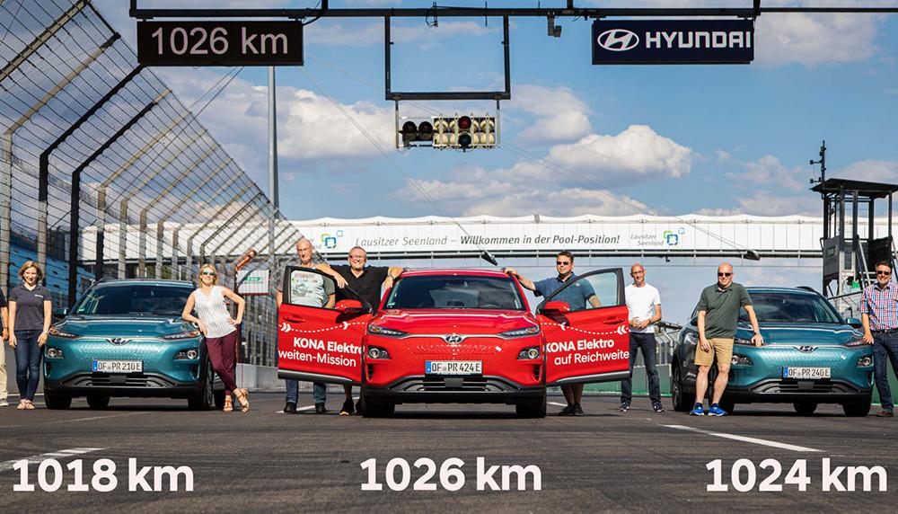 distance record hyundai kona electric