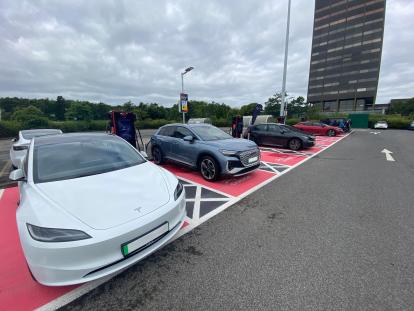EVs charging at PoGo hub