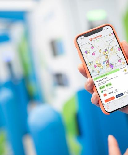 Search and placecard on the Zapmap app