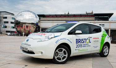 100% electric Nissan LEAF drives Bristol Green capital 2015