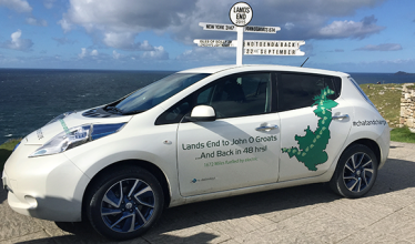 EV enthusiasts travel from John O’Groats to Land’s End in Nissan LEAF EV