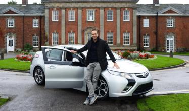 Michael Vaughan takes delivery of Vauxhall Ampera